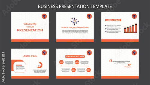 Business Presentation Template Guide Design or Pitch Deck Slide Template.