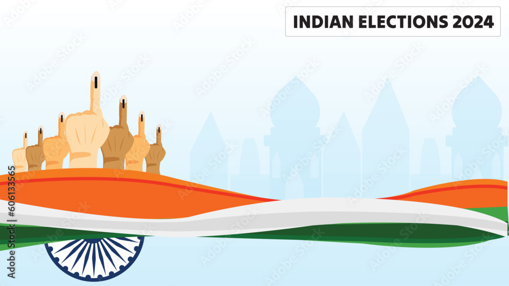 Indian Election 2024 Voting and Results Illustration