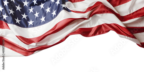 American / USA Flag space for text on White Transparent Background PNG