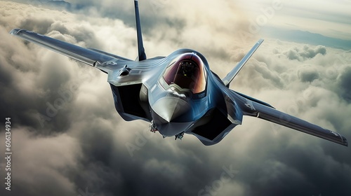 Lockheed Martin F-35 Lightning II. Generative AI photo