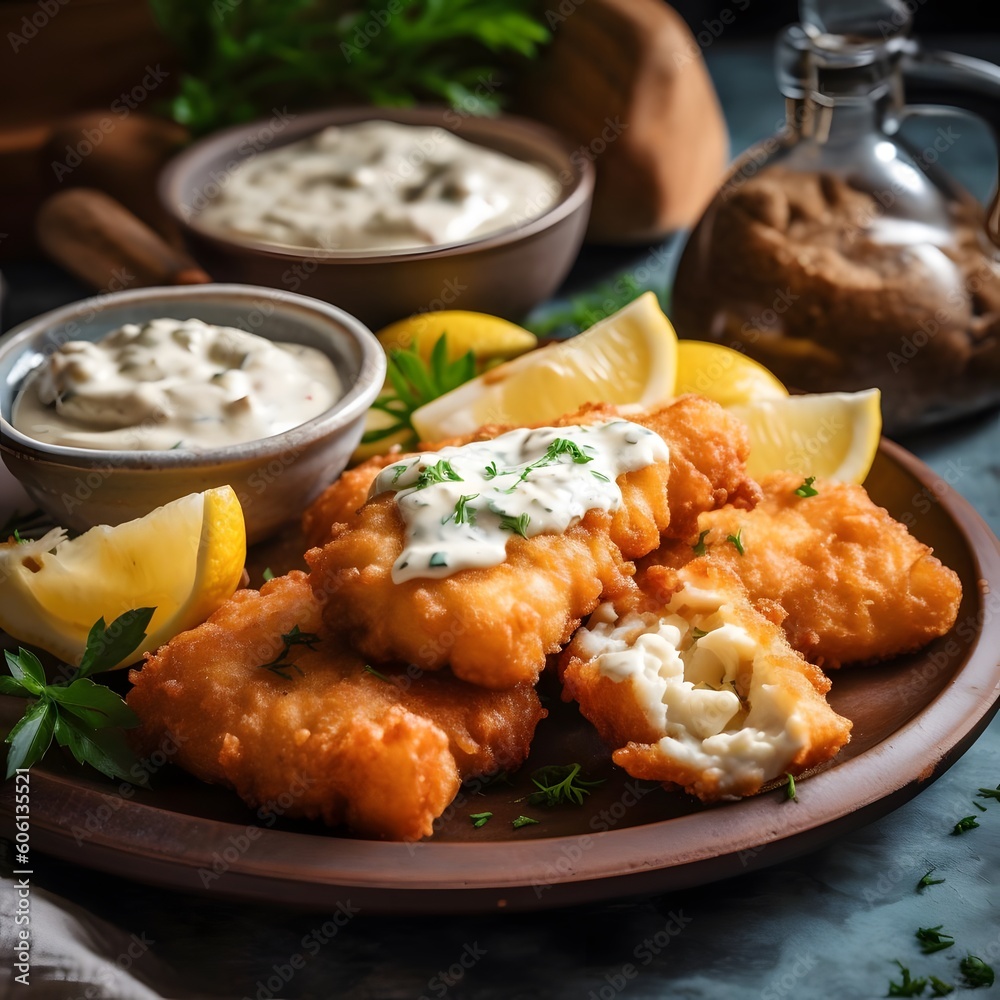 Crispy Fish and Chips with Tartar Sauce Crispy Fish and Chips with Tartar Sauce