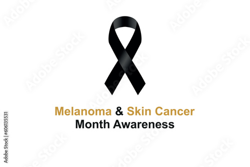 Melanoma and skin cancer awareness month observed each year in May, Exposure to ultraviolet rays causes most cases of melanoma, the deadliest kind of skin cancer. Vector illustration.