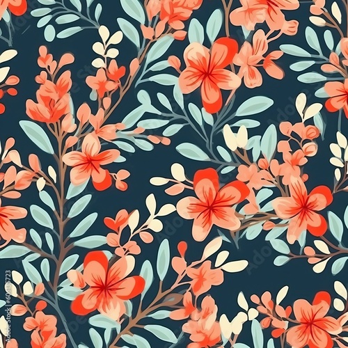 Classic floral pattern ideal for background, generative ai