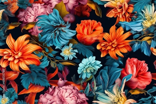 Classic floral pattern ideal for background  generative ai