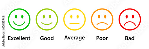 Smiley rating icon set photo