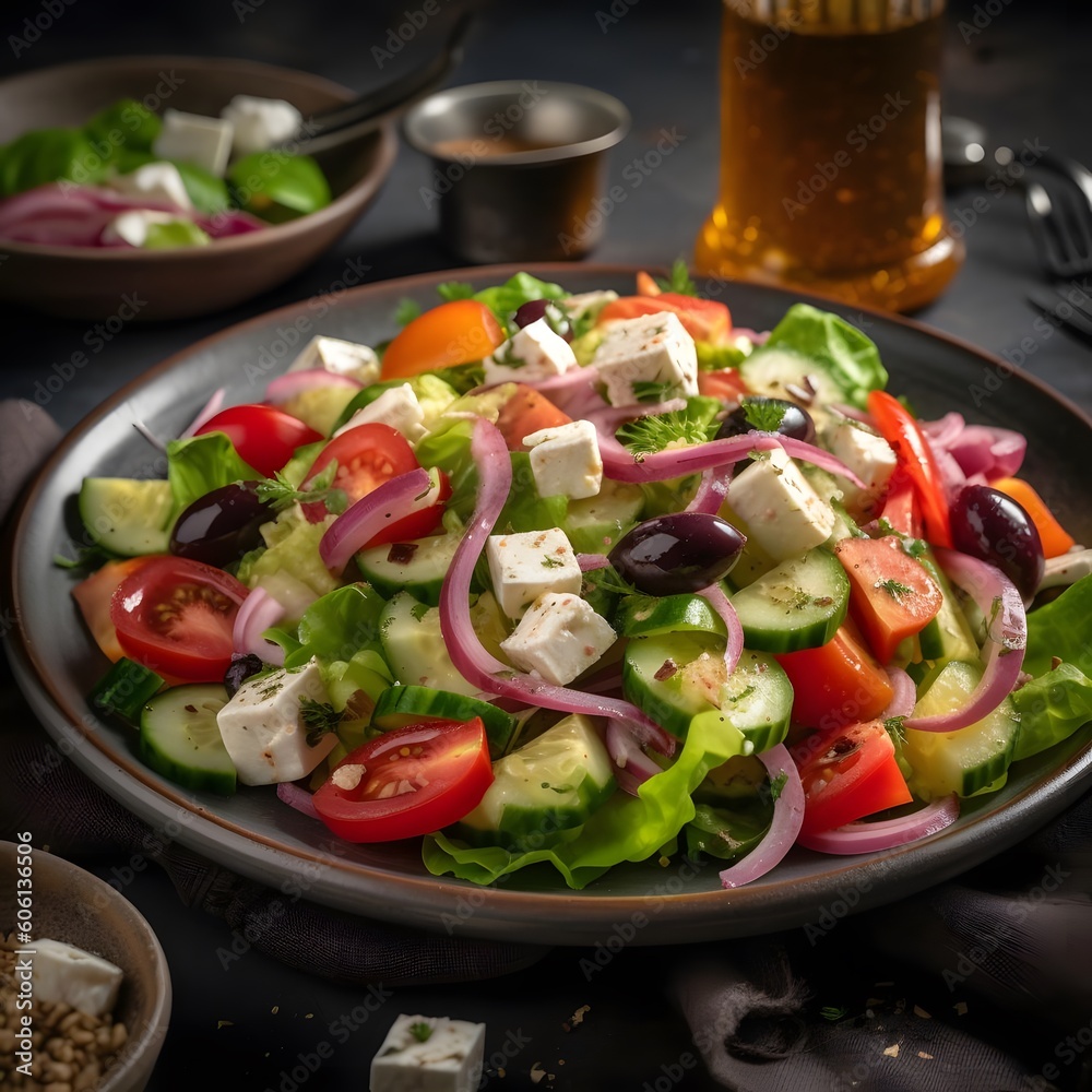 A Refreshing Greek Salad with Feta