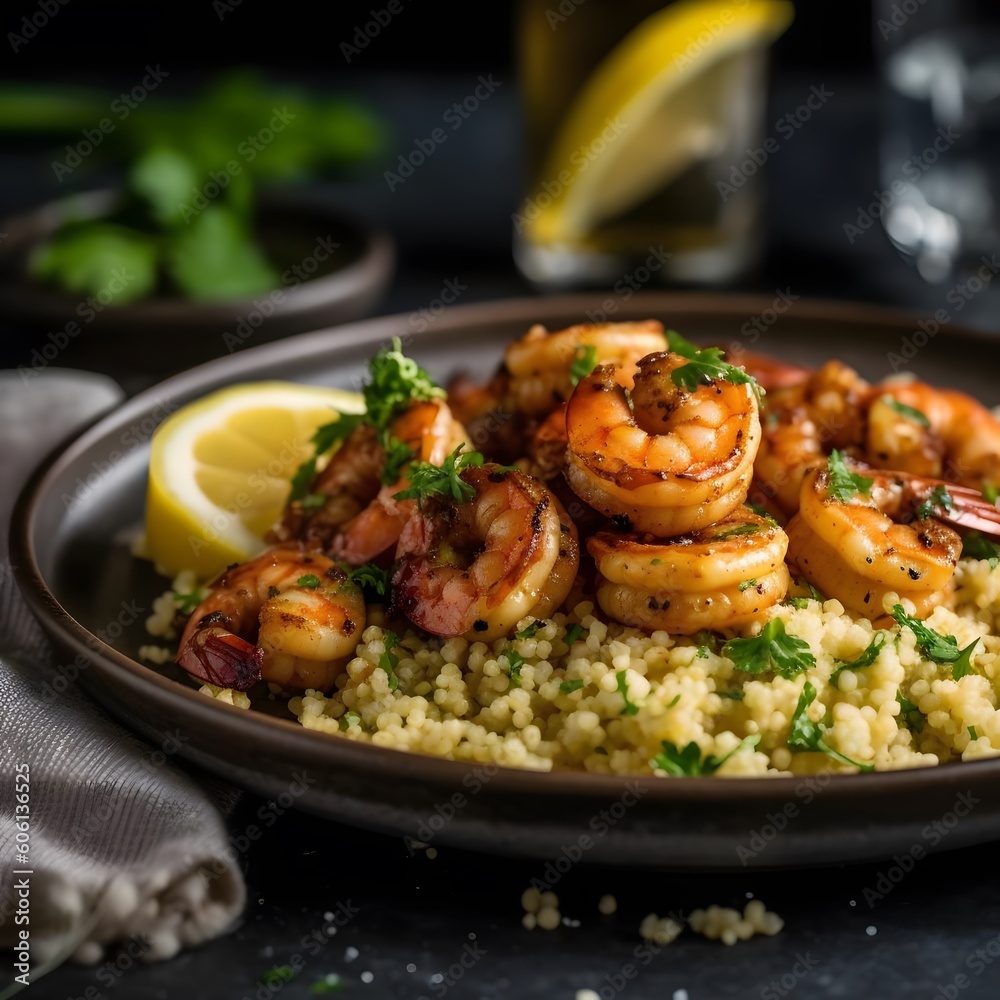 Lemon Garlic Shrimp Skewers with Couscous Lemon Garlic Shrimp Skewers with Couscous