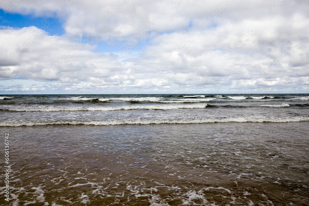Waves on the Baltic Sea in summer