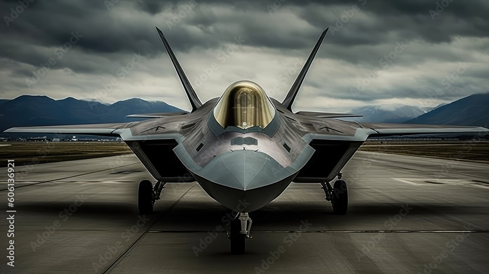 Fototapeta premium Lo?kheed Martin F-22 Raptor. Generative AI