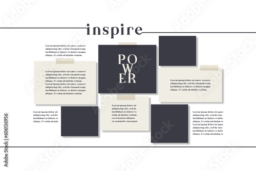Vector photo collage template moodboard pictures grids vector illustration