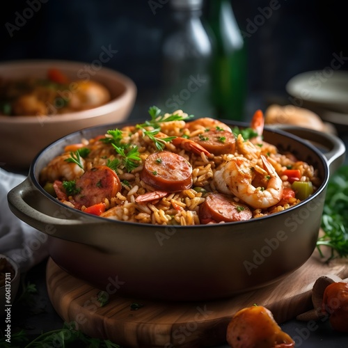 Jambalaya with Andouille Sausage, Chicken, and Shrimp © Benjamin