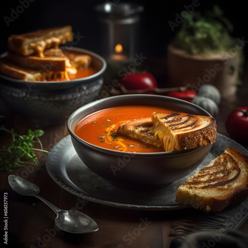 Warm and Comforting Bowl of Tomato Soup