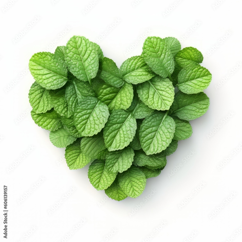mint leaves isolated on white background with Generative AI technology mint leaves isolated on white background with Generative AI technology