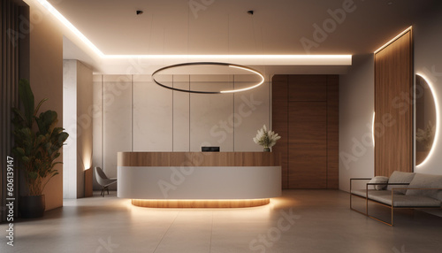 Luxury modern apartment with elegant wood decor generated by AI