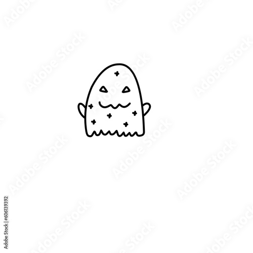 doodle outline Halloween icons