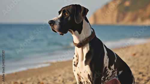 Portrait of a young Great Dane dog photo