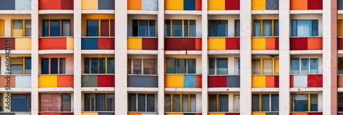 Nahtlos wiederholendes Muster - bunte Balkone, Fenster von Wohngebäude oder Hochhaus