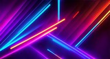 Beautiful neon lights abstract on dark background, generative ai