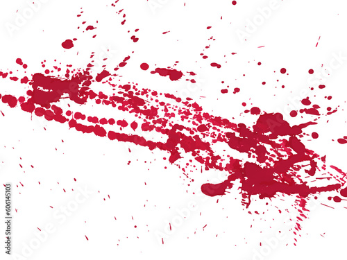 Blood drops and splatters. Illustration on transparent background
