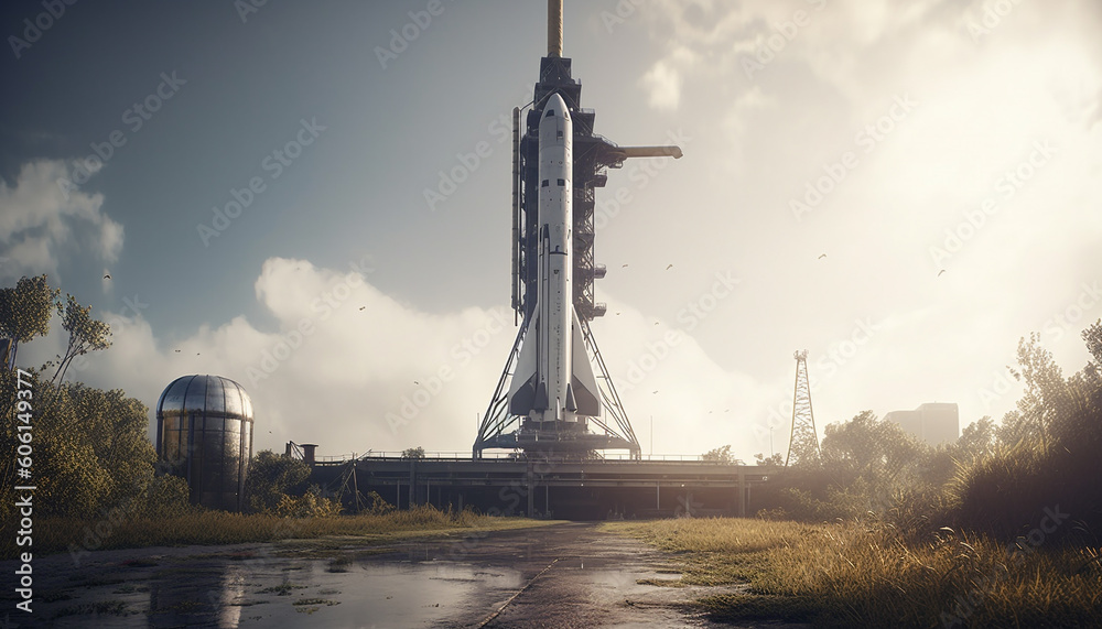 space rocket launcher in platform generated by AI