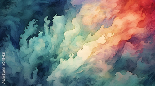 Watercolor fire texture. Generated AI.