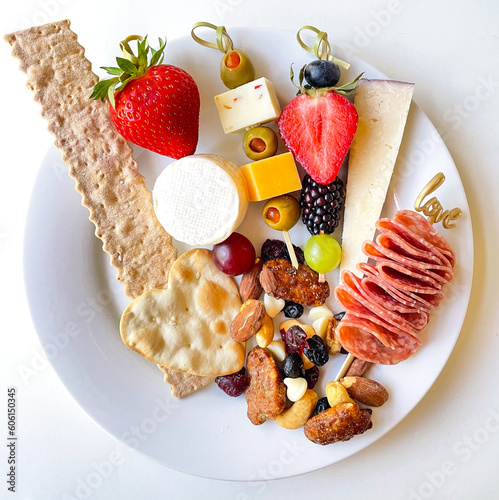 Fresh Cut Fruit, Strawberries, Blackberries, Blueberries, Cheese