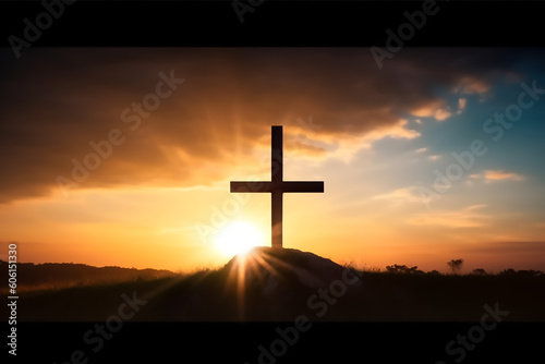 Beautiful cross at sunset