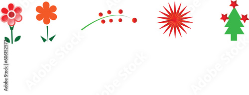 christmas tree with red flower