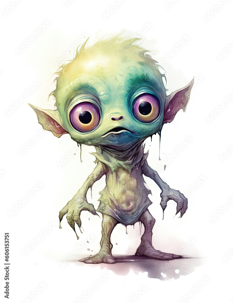Little zombie cartoon, halloween, character, little kid. Generative AI Little zombie cartoon, halloween, character, little kid. Generative AI