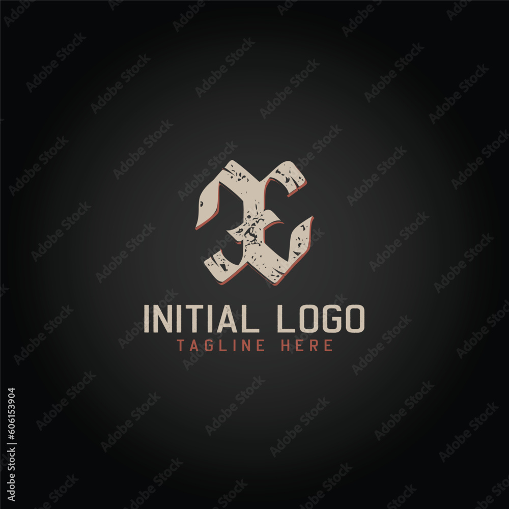 Logo of X alphabet initial Gothic Style icon design
