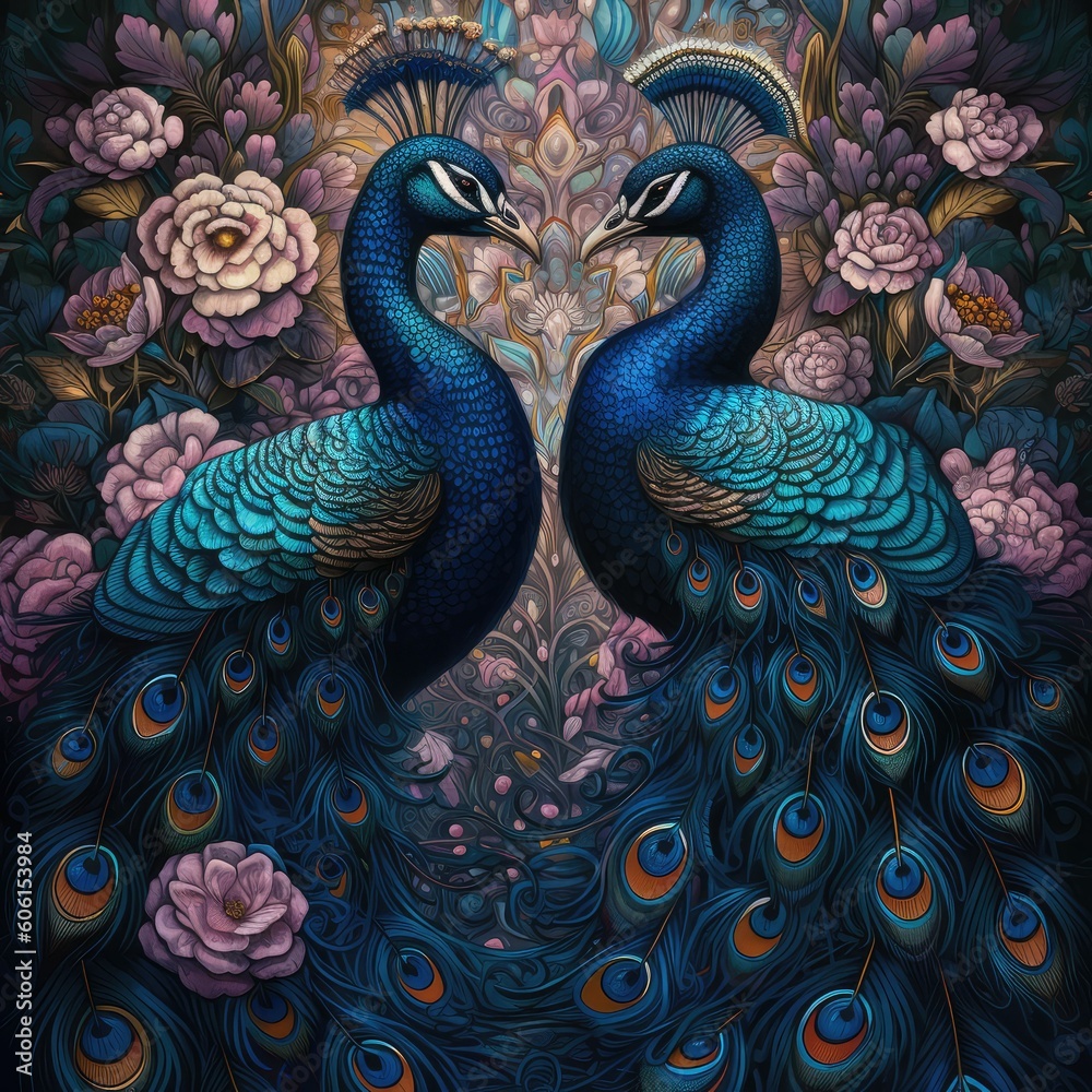 Beautiful peacock, generative ai Beautiful peacock, generative ai