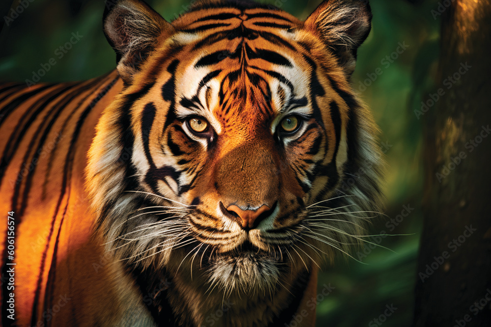 Obraz premium Tiger Portrait Generated With Ai