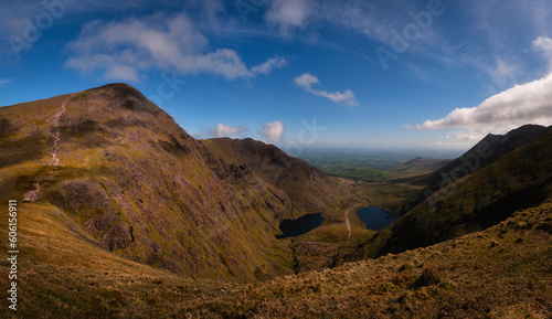 Irish mountain scape from above