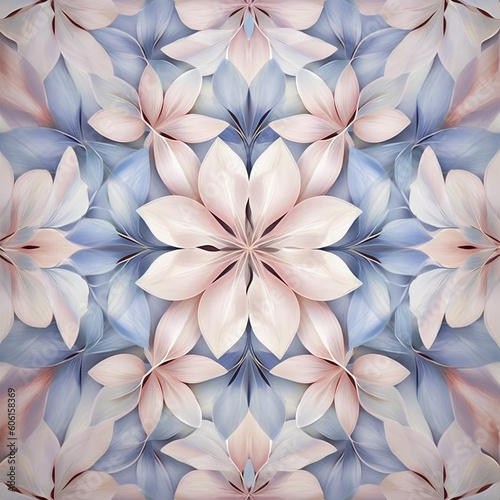 Abstract Pattern With Flowers and Plants  Symmetrical 