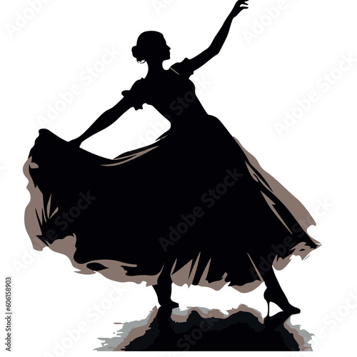 The dancer spins to the music penetrating the body through and through, EPS illustration
