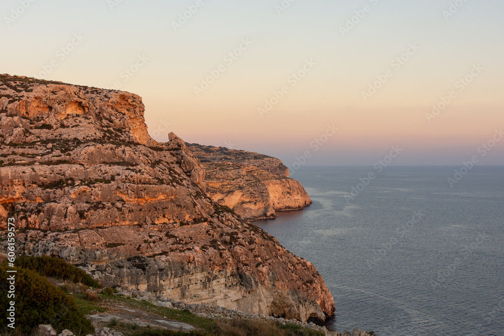 Cliffs on the southern coastline of Malta