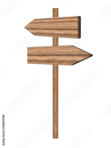 Old Empty wooden road signs, arrows, choice and directions signs. Signpost Showing Information. Directional Signs. wooden pointer, Guide sign, road signpost © Natalia