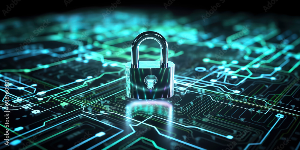 Preserving Digital Security: Padlock Graphic Depicting Internet Cybersecurity and Protecting Against Data Breaches. AI Generated Preserving Digital Security: Padlock Graphic Depicting Internet Cybersecurity and Protecting Against Data Breaches. AI Generated