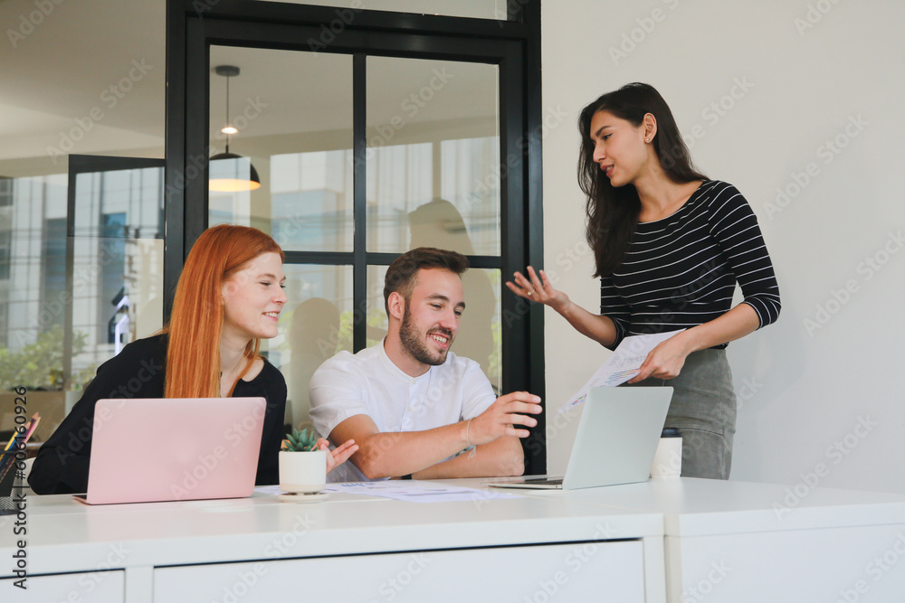 Business discussions. Shot of businesswomen brainstorming in an office Business discussions. Shot of businesswomen brainstorming in an office