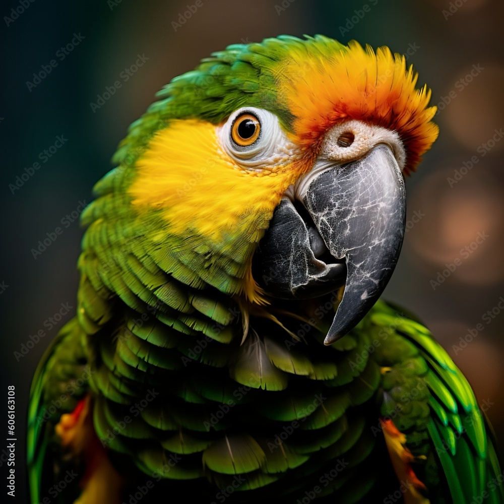 Intelligent Amazon Parrot Engaged in Inquisitive Behavior