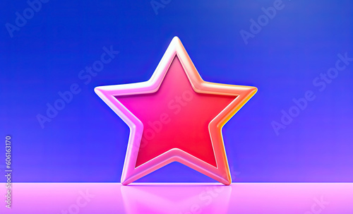 3d render of a vibrant red star with blue background generative ai