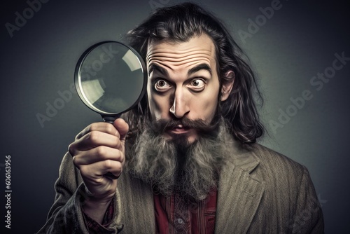 Man with a Beard Looking Th...