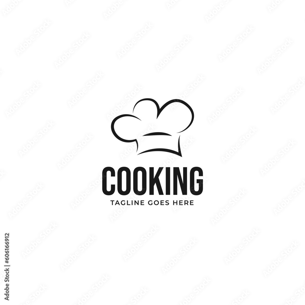 Flat chef hat cooking logo design vector concept illustration idea Flat chef hat cooking logo design vector concept illustration idea