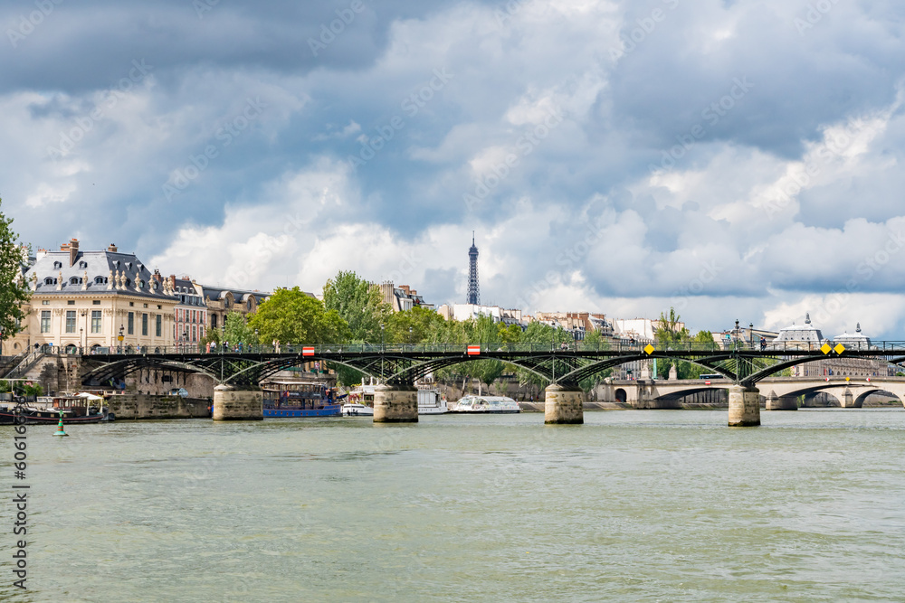 Pont des Arts from the Seine, in Paris, France