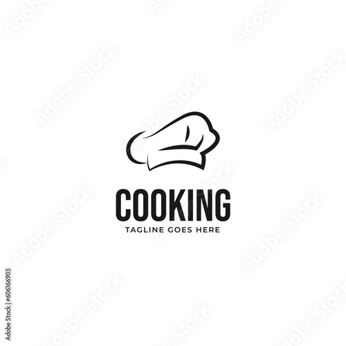 Flat chef hat cooking logo design vector concept illustration idea