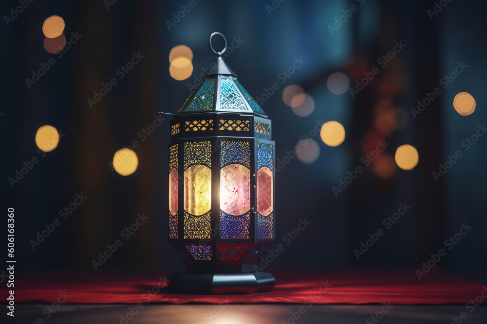 Illustration of Eid Mubarak: Embracing the Joyful Spirit of Ramadan and Islam. AI Generated