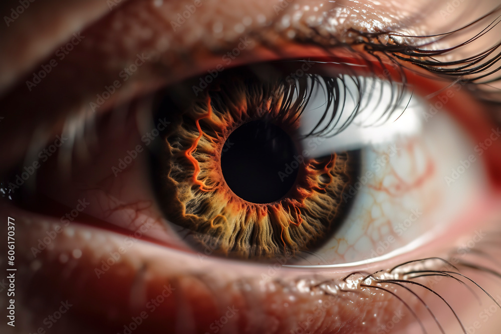 Lens of Emotion: Close-Up Capture of an Eye Showcasing Delicate Focus and Blur. AI Generated