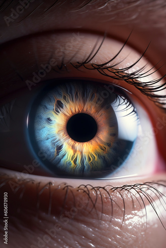 Soulful Glance: Detailed Close-Up of an Eye with Dynamic Focus and Blur. AI Generated © Fernando