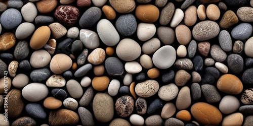 AI Generated. AI Generative. Sea side floor coast nautical pebbles. Graphic Art