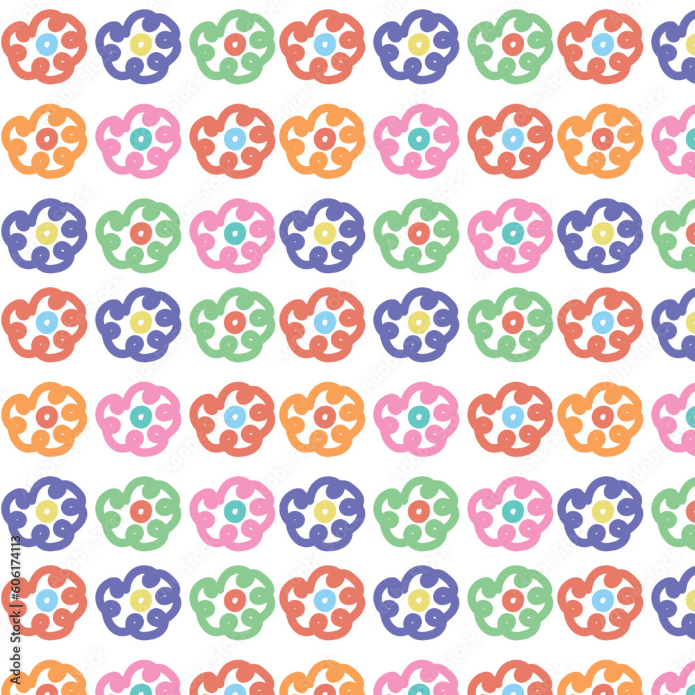 Seamless pattern with flowers in doodle style. Seamless pattern with flowers in doodle style.